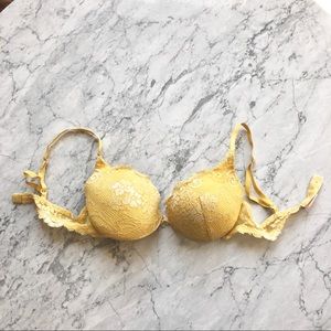 Yellow Victoria’s Secret Push-up bra